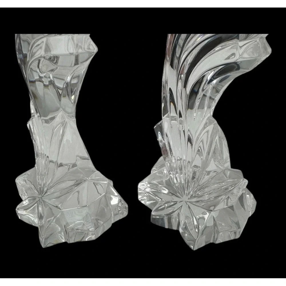 Lenox Fine Crystal Candlestick‎ Holders Leaded Falling Star Set of 2 Germany 8